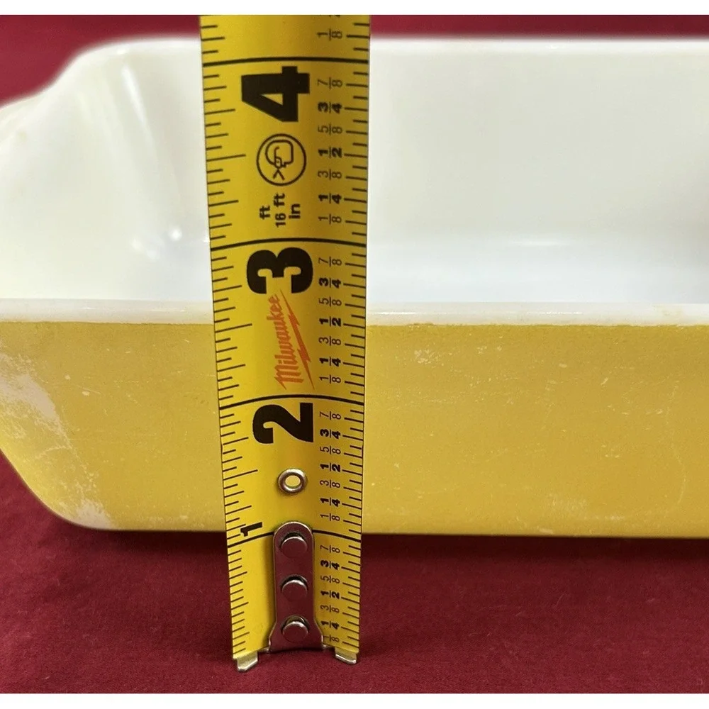 Vintage PYREX Sunny Lemon Yellow Casserole Refrigerator Dish #0503 USA SEE DESCR